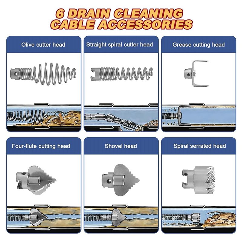 Drain Snake Flexible - DT17 Strumento per la Pulizia dei
