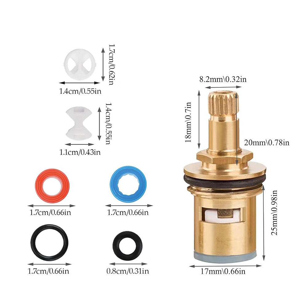 Silicone Tap Washer - Confezione da 2 Cartucce in Ottone