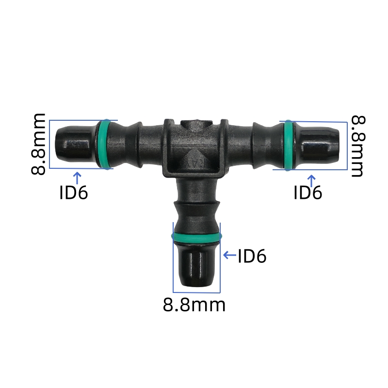 Plastic Pipe Clip - ID6 Connettore a T uguale Connettore
